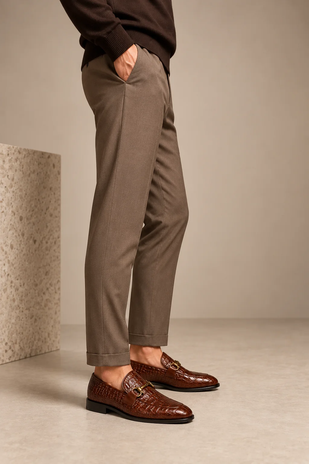 Velto Crocodile Leather Loafers