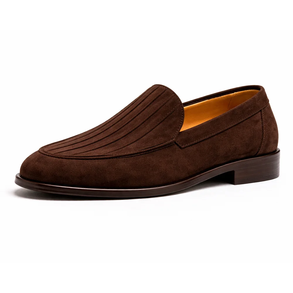 Men’s Brown Suede Textured Loafers