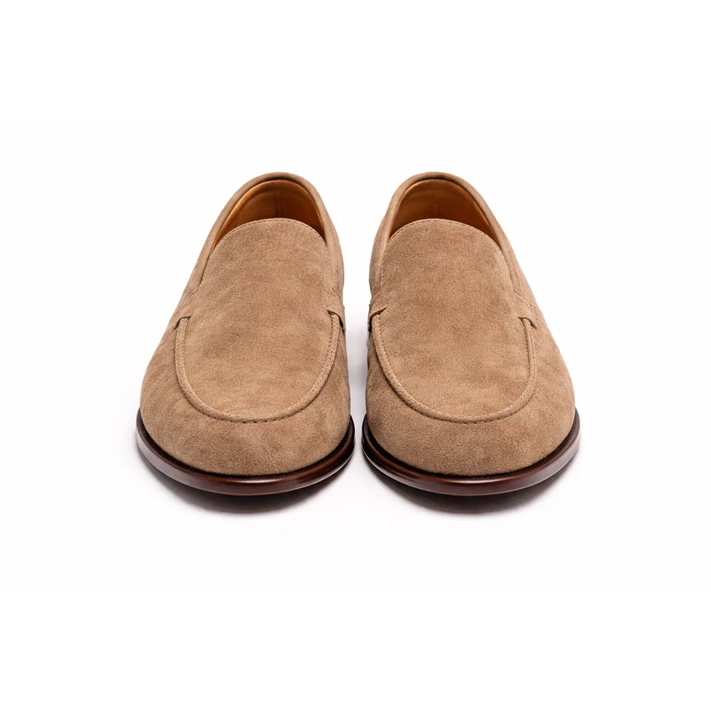 Men’s Beige Suede Plain Loafers - Men's leather shoes Pakistan
