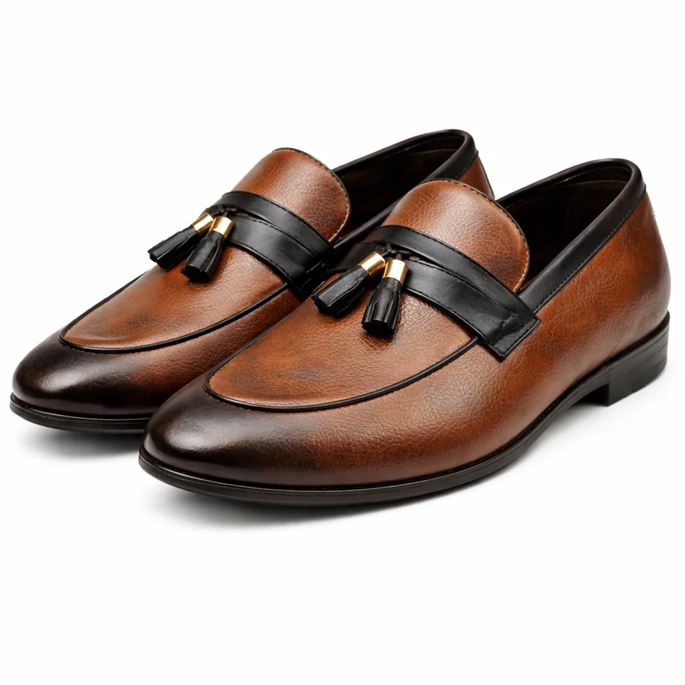Men’s Brown & Black Tassel Loafers