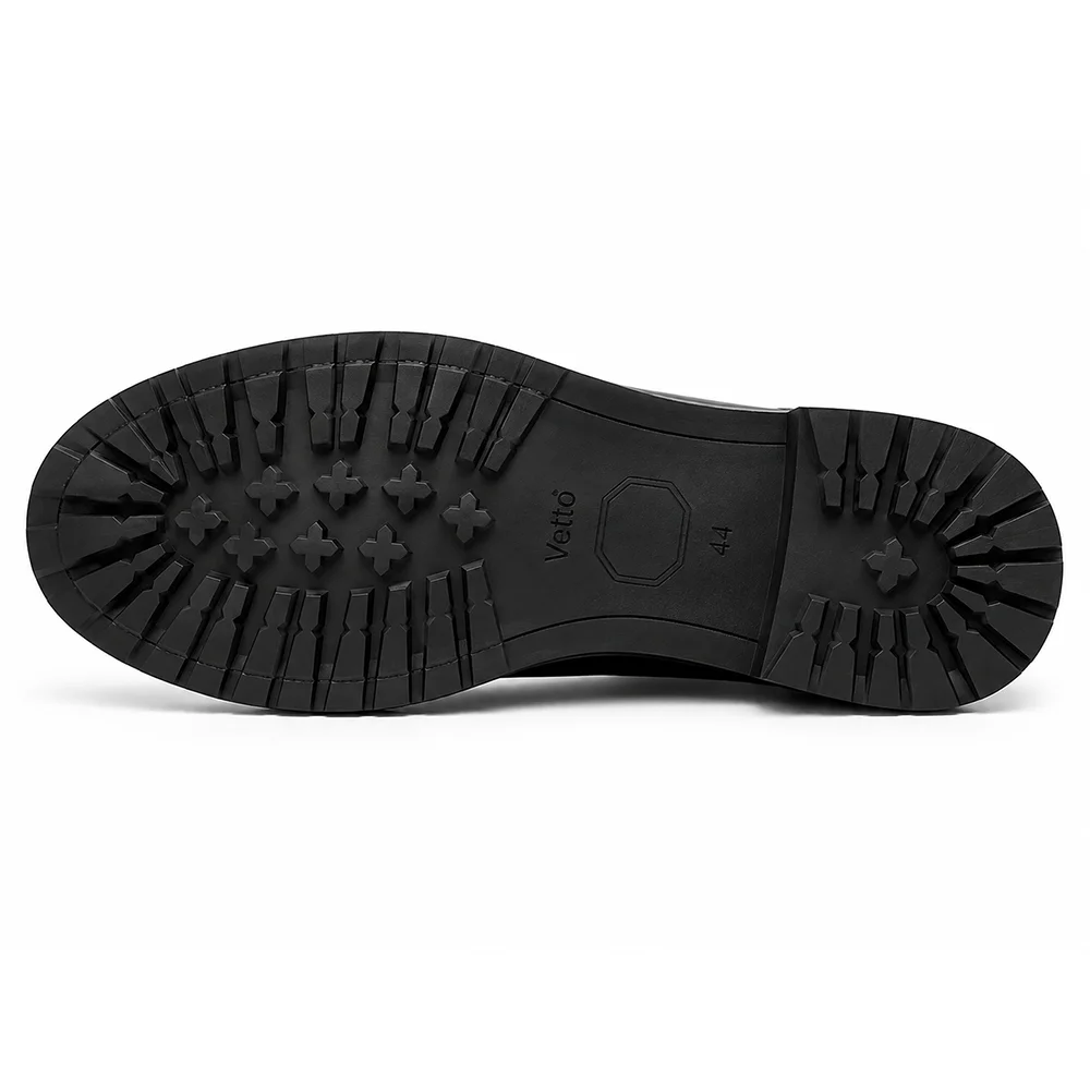 Men’s Black Leather Penny Loafers – Classic Formal Slip-On Dress Shoes