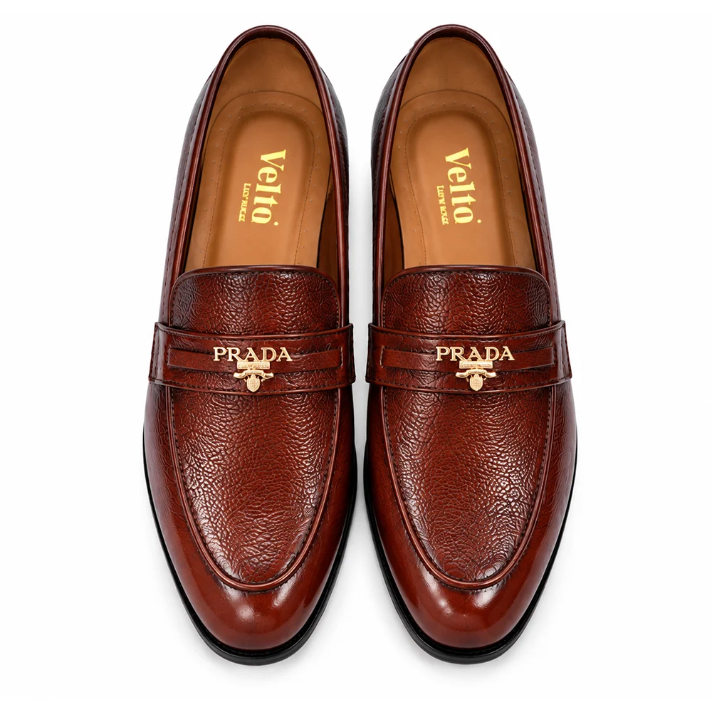 Premium Textured Leather Loafers - Men's leather shoes Pakistan
