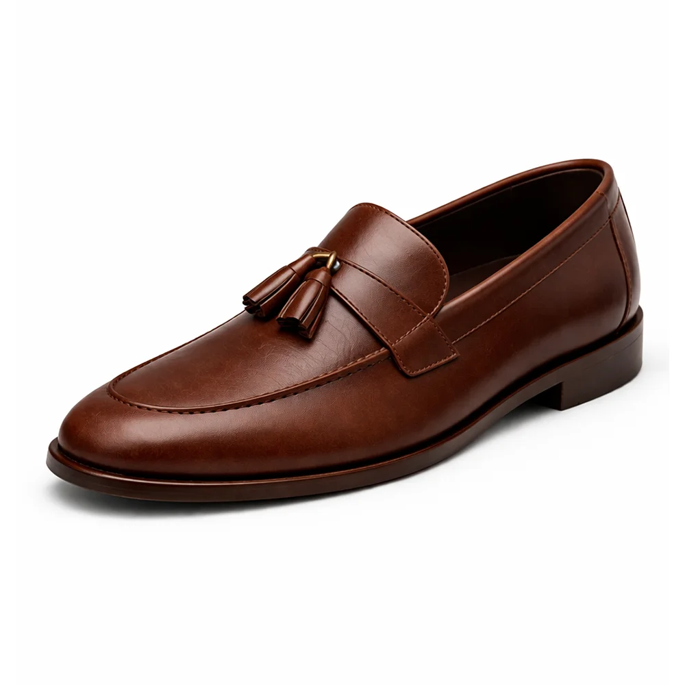 Brown Tassel Loafers - Men's leather shoes Pakistan