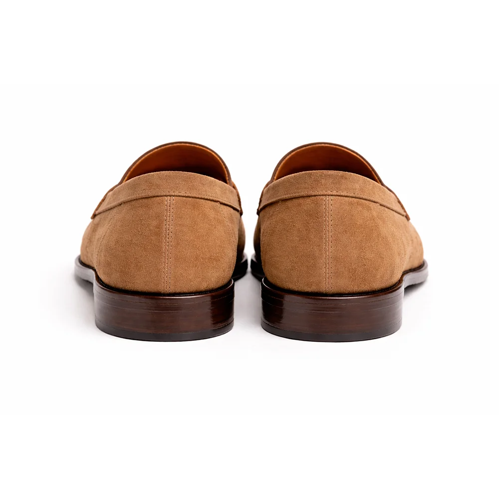 Men’s Beige Suede Textured Loafers Alternate View