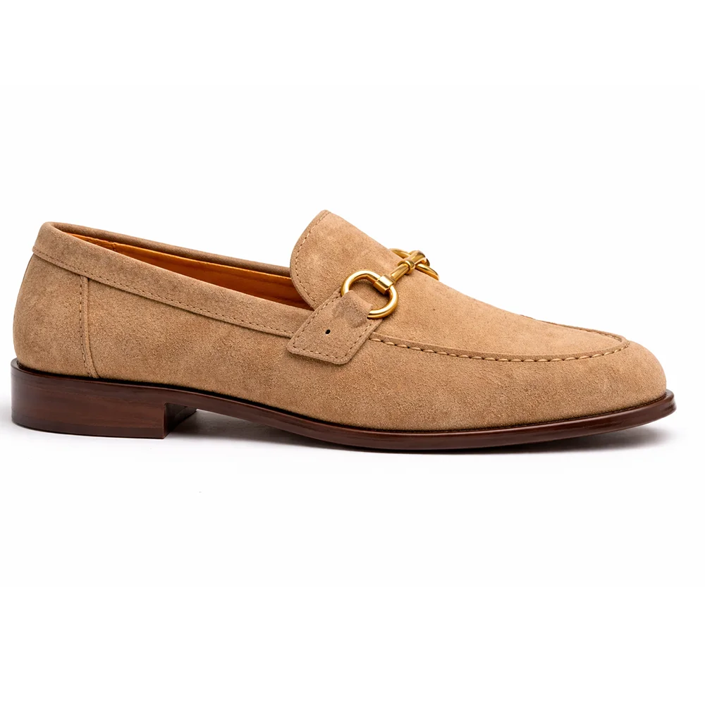 Men’s Beige Suede Horsebit Loafers - Men's leather shoes Pakistan