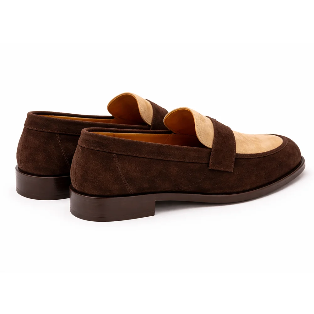 Men’s Two-Tone Suede Penny Loafers - Men's leather shoes Pakistan
