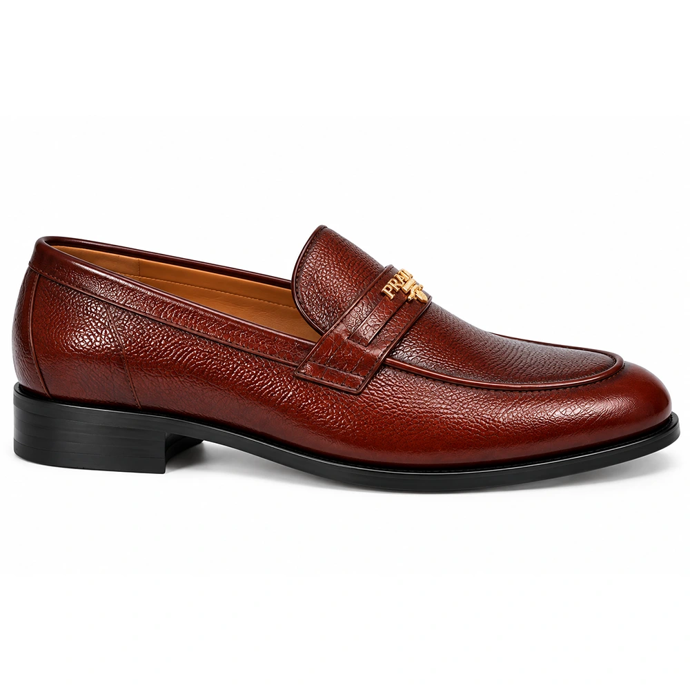 Premium Textured Leather Loafers - Men's leather shoes Pakistan