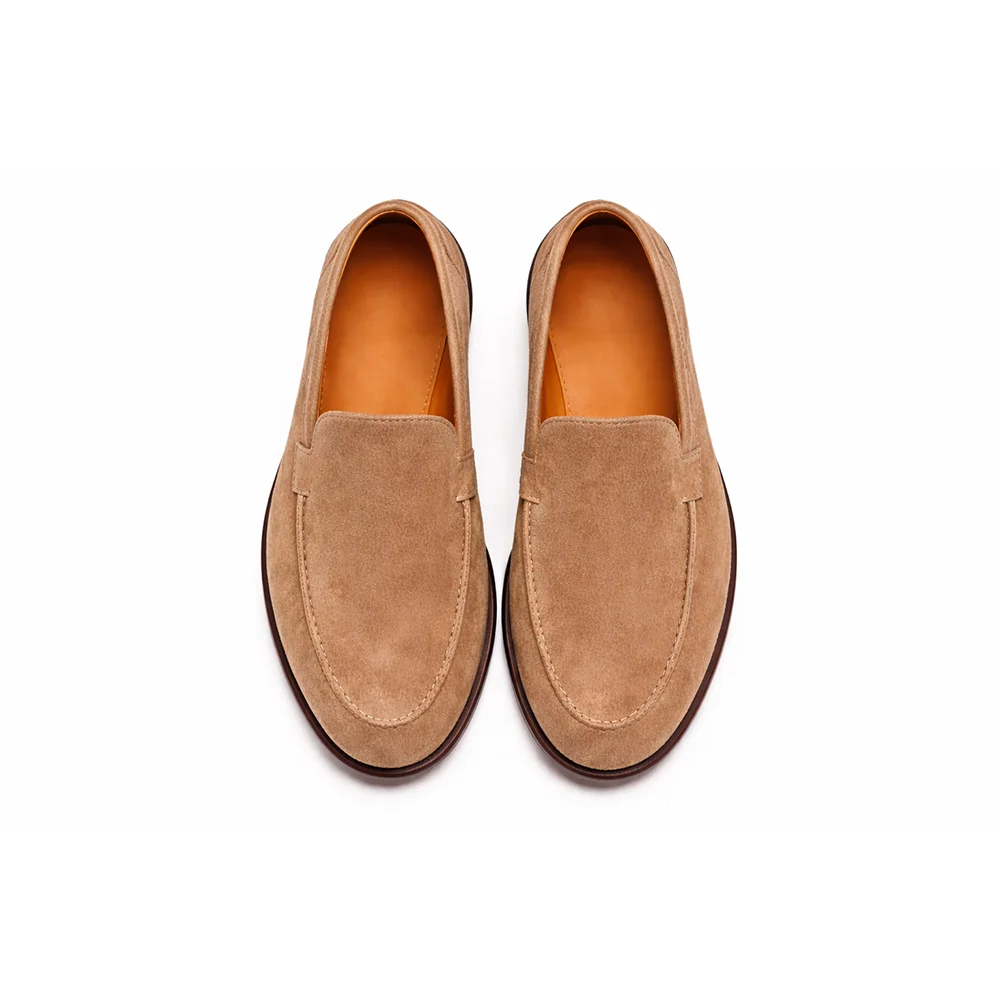 Men’s Beige Suede Plain Loafers - Men's leather shoes Pakistan