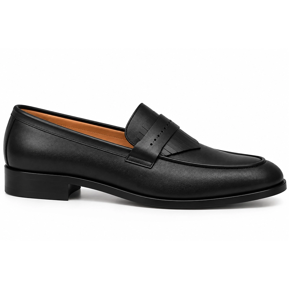 Premium Black Genuine Leather Kiltie Loafers - Men's leather shoes Pakistan
