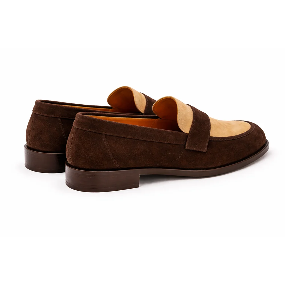 Men’s Two-Tone Suede Penny Loafers Alternate View