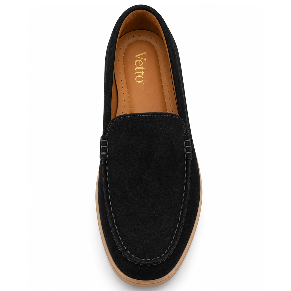 Men’s Black Suede Leather Loafers – Casual Slip-On Shoes - Men's leather shoes Pakistan