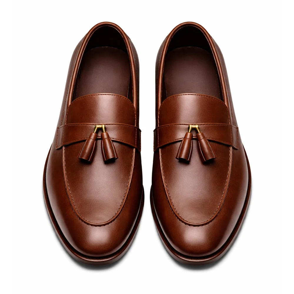 Brown Tassel Loafers - Men's leather shoes Pakistan