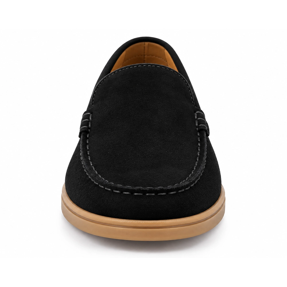 Men’s Black Suede Leather Loafers – Casual Slip-On Shoes - Men's leather shoes Pakistan